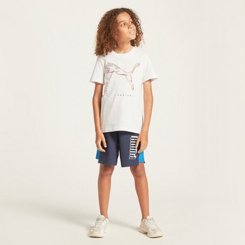 PUMA Graphic Print T-shirt with Short Sleeves