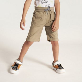 Juniors Solid Shorts with Drawstring Closure and Pockets