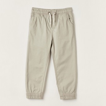 Juniors Solid Pants with Drawstring Closure and Pockets