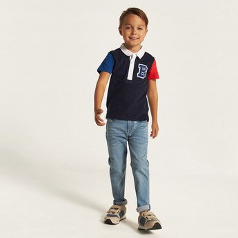 Juniors Polo T-shirt with Short Sleeves and Button Closure