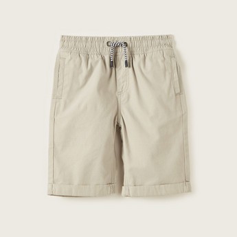 Juniors Solid Shorts with Pockets and Drawstring Closure