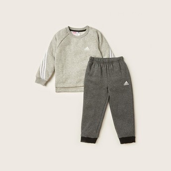 adidas Logo Print Sweatshirt and Jog Pants Set