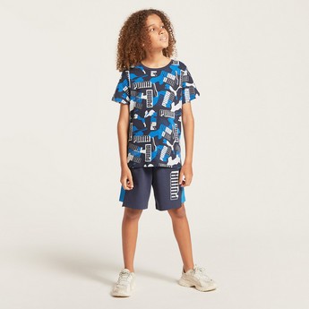 PUMA All-Over Printed T-shirt with Short Sleeves