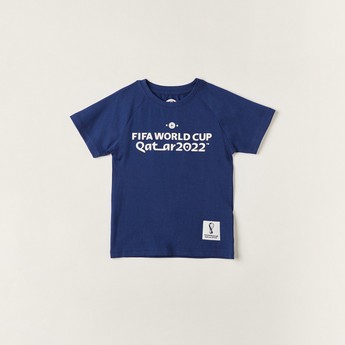 FIFA Printed T-shirt with Crew Neck and Short Sleeves