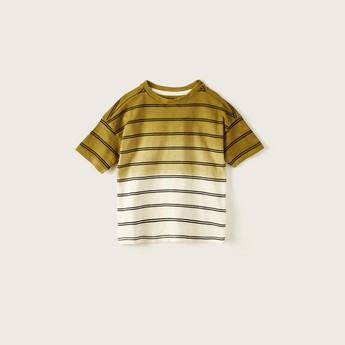 Juniors Striped T-shirt with Short Sleeves