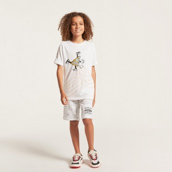 adidas Graphic Print T-shirt with Short Sleeves