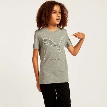 PUMA Graphic Print T-shirt with Short Sleeves