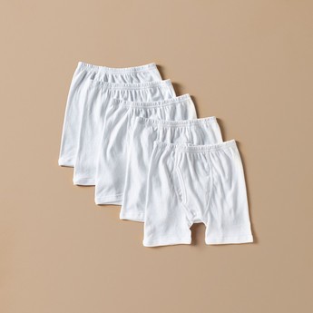 Juniors Solid Boxers with Elasticised Waistband - Set of 5