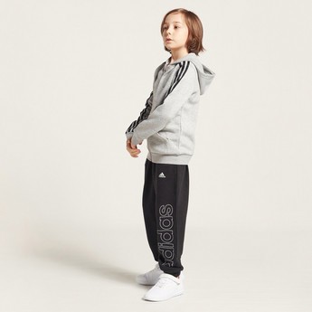 adidas Logo Print Jog Pants with Drawstring Closure and Pockets