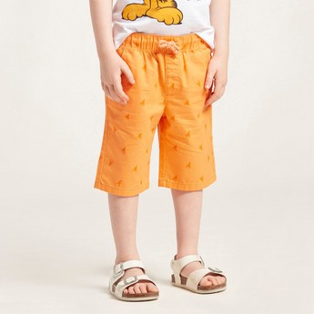 Juniors All-Over Print Shorts with Pockets and Drawstring Closure