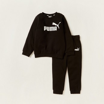 PUMA Printed Crew Neck Sweatshirt and Joggers Set