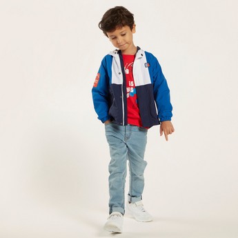 Juniors Panelled Jacket with Hood and Pockets