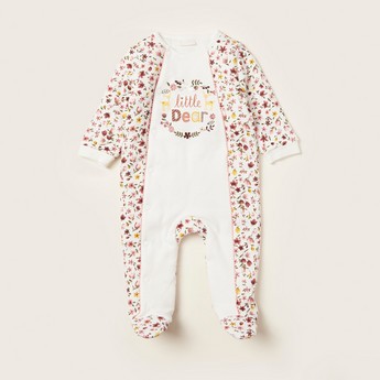 Juniors Floral Print Round Neck Sleepsuit