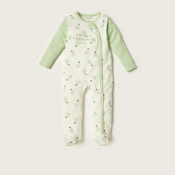 Juniors Pear Print Sleepsuit with Long Sleeves