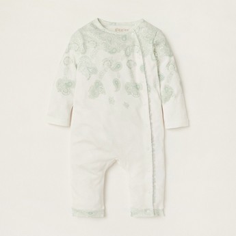 Giggles Paisley Print Sleepsuit with Long Sleeves