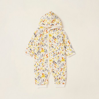 Juniors Printed Sleepsuit with Hood and Long Sleeves