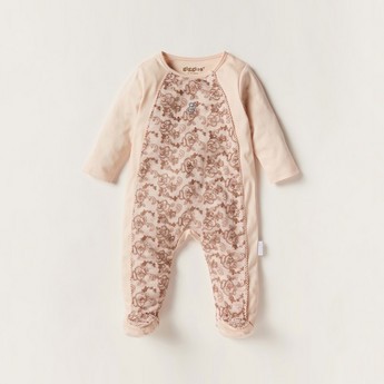 Giggles Closed Feet Sleepsuit with Long Sleeves and Lace Detail