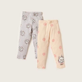 Disney Marie Print Leggings with Elasticated Waistband - Set of 2