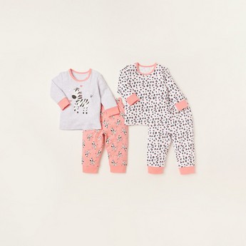 Juniors Printed 4-Piece T-shirt and Pyjama Set