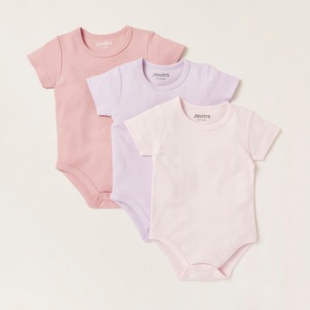 Juniors Solid Bodysuit with Short Sleeves - Set of 3