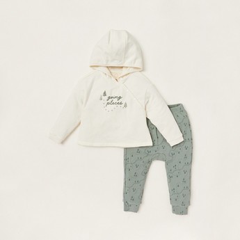 Love Earth Organic Graphic Print Hoodie and Leggings Set