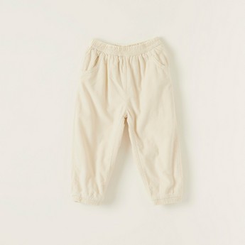 Juniors Solid Cord Pants with Pockets and Elasticated Waistband