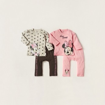 Disney Minnie Mouse Print 4-Piece T-shirt and Pyjama Set