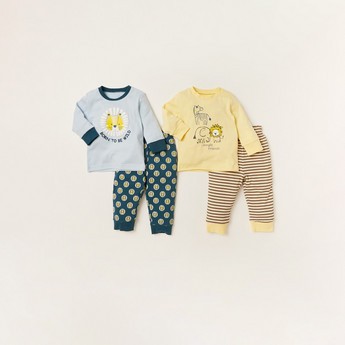 Juniors 4-Piece Printed T-shirt and Pyjama Set