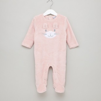 Juniors Textured Closed Feet Sleepsuit with Long Sleeves