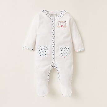 Juniors Printed Closed Feet Sleepsuit with Snap Closure