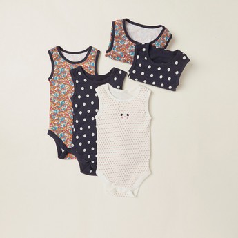 Juniors Printed Sleeveless Bodysuit - Set of 5