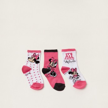 Disney Minnie Mouse Print Socks - Set of 3