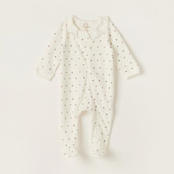 Love Earth Printed Organic Sleepsuit with Long Sleeves