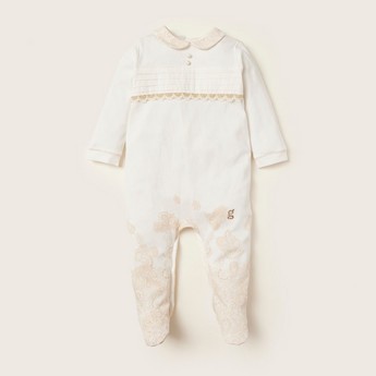 Giggles Collared Closed Feet Sleepsuit with Long Sleeves 
