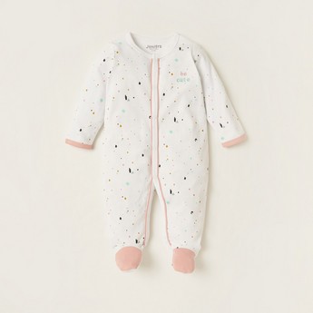 Juniors All-Over Printed Closed Feet Sleepsuit with Long Sleeves