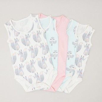 Juniors Printed Sleeveless Bodysuit - Set of 5