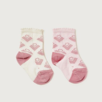 Juniors Textured Socks with Cuffed Hem - Pack of 2