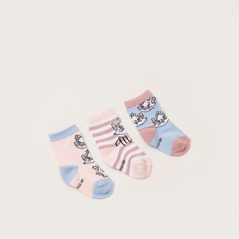 Marie Textured Ankle Length Socks - Set of 3