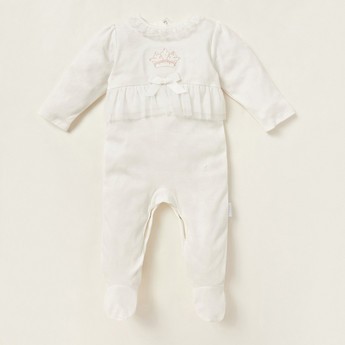 Giggles Textured Closed Feet Sleepsuit with Long Sleeves