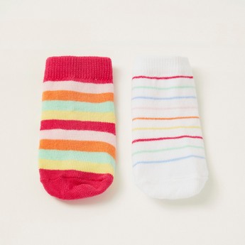 Juniors Striped Ankle Length Socks - Set of 2