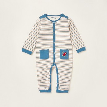 Juniors Striped Sleepsuit with Long Sleeves