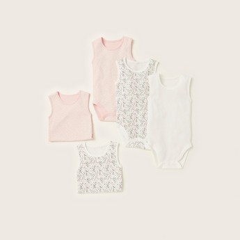 Juniors Printed Sleeveless Bodysuit - Set of 5