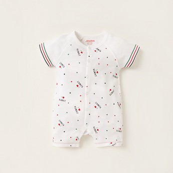 Juniors Kuwait National Day Print Romper with Short Sleeves