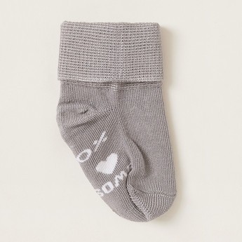 Giggles Slogan Textured Ankle Length Socks