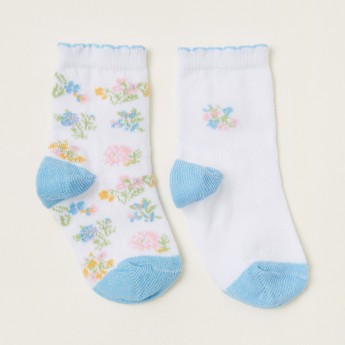 Juniors Floral Print Infant Socks - Set of 2