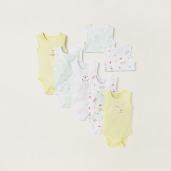 Juniors Printed Sleeveless Bodysuit - Set of 7