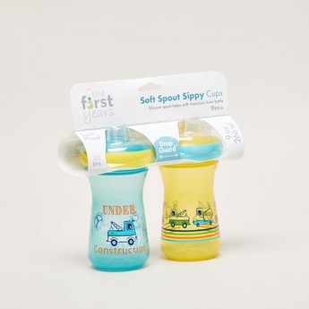 The First Years Printed 2-Piece Sippy Cups with Spout - 266 ml