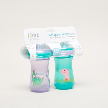 The First Years Printed 2-Piece Sippy Cups with Spout - 266 ml