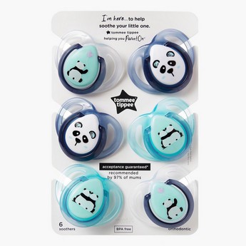 Tommee Tippee Closer To Nature 6-Piece Printed Soother Set - 0-6 Months