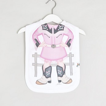 Just Add A Kid Cowgirl Print Bib with Hook and Loop Closure